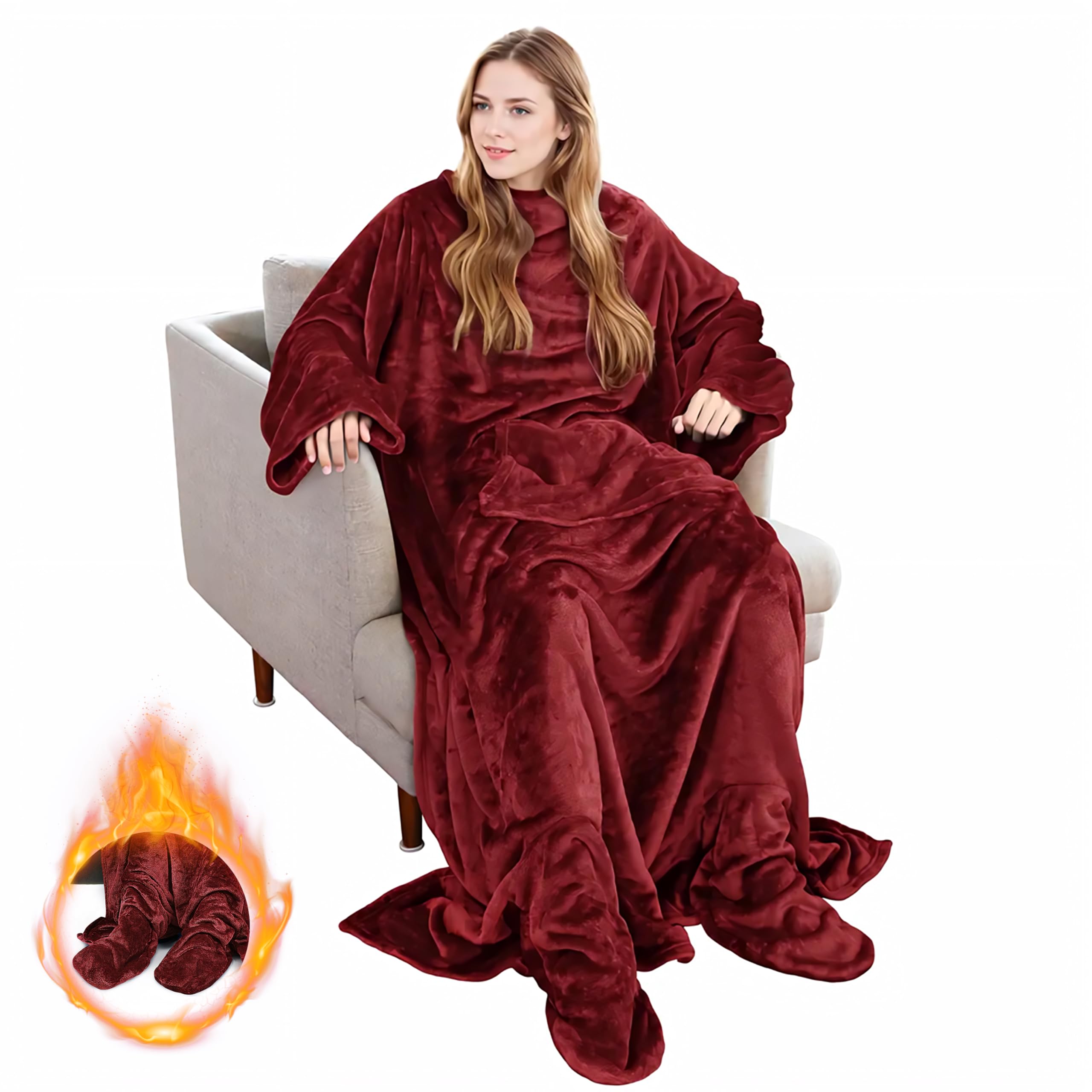 With the Foot Wearable Blanket